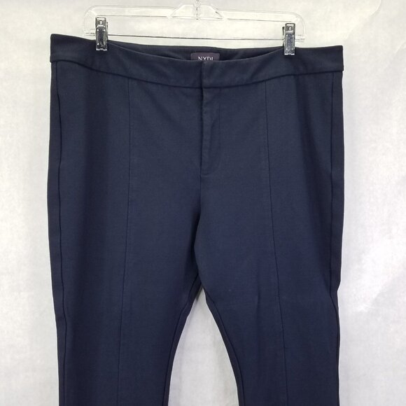 NYDJ Crop Pants Women's Petite 16 Capri Navy Blue Stretch Knit Tapered Leg Slim - Picture 2 of 13